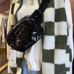 Athleta Glossy Black Crossbody Bag